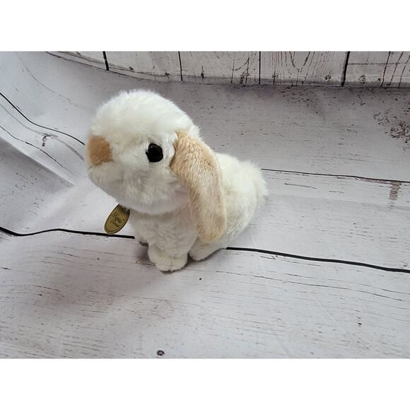 Miyoni by Aurora Rabbit Bunny White Tan ears 6” Plush Stuffed Animal Soft Easter - Picture 6 of 9